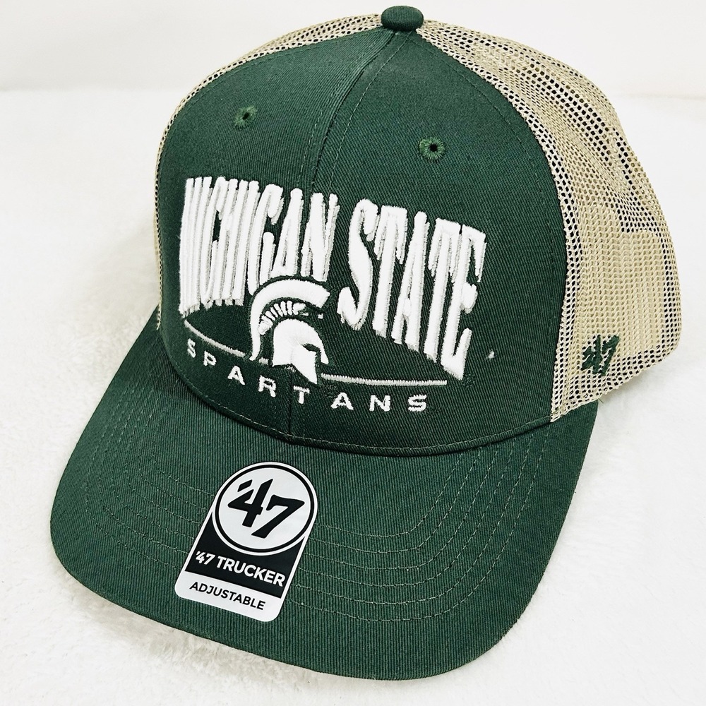 Michigan State Spartans '47 Brand Arid Trucker Hat Cap Snapback Adjustable Green